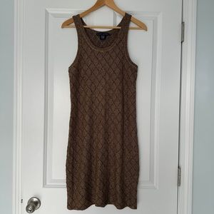 Vintage Ralph Lauren Italian Woven Knit Metallic Midi Dress